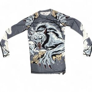 Gray Long Sleeve Graphic Shirt